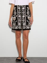 Monsoon Black Phoebe Embroidered Velvet Mini Skirt - Image 2 of 4