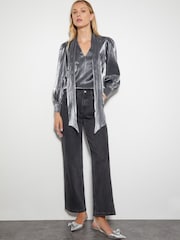 Monsoon Silver Orla Organza Pussybow Blouse - Image 2 of 5