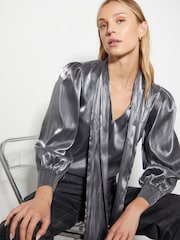 Monsoon Silver Orla Organza Pussybow Blouse - Image 4 of 5
