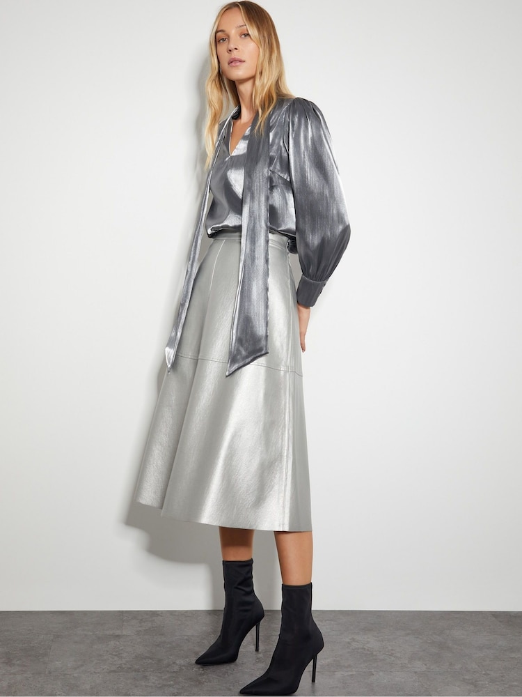 Monsoon Silver Orla Organza Pussybow Blouse - Image 5 of 5