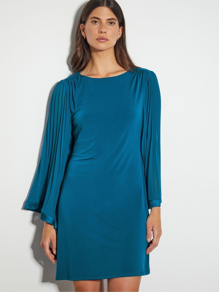 Monsoon Blue Win Jersey Cape Sleeve Tunic Dress - Image 2 of 4 Monsoon Blue Win Jersey Cape Sleeve Tunic Dress - Image 2 of 4