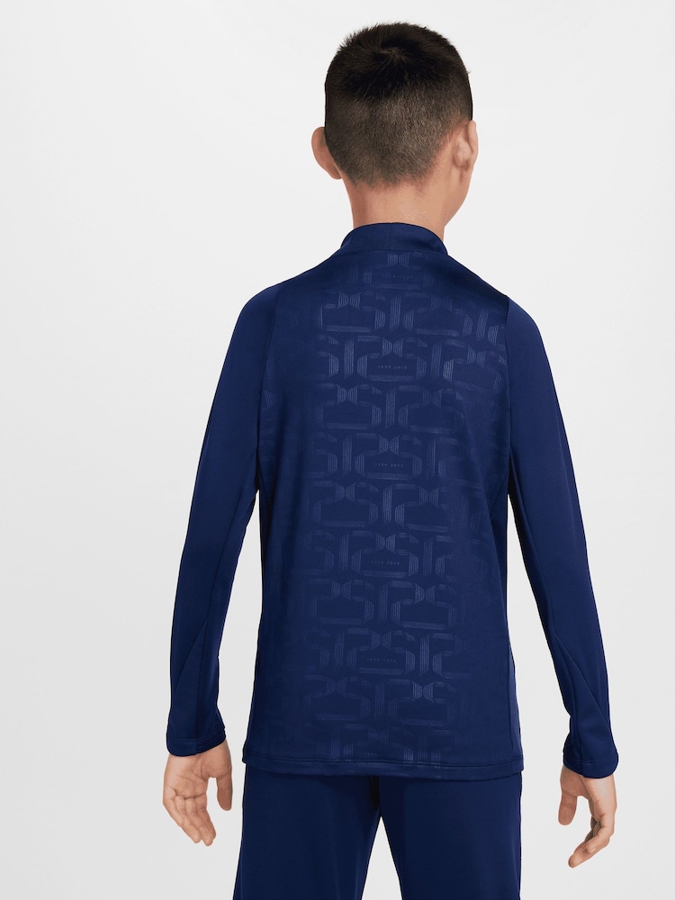 Nike Blue Kids Barcelona Strike Training Drill Top - Image 2 of 4 Nike Blue Kids Barcelona Strike Training Drill Top - Image 2 of 4