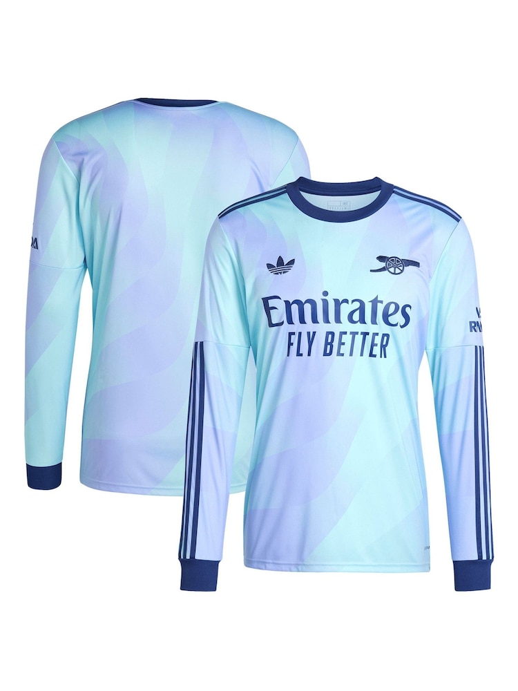 adidas Blue Arsenal Third 2024-25 Long Sleeve Shirt - Image 3 of 5