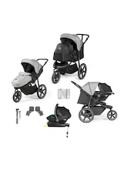 Ickle Bubba Space Grey Venus Prime Jogger I Size Travel System and Isofix Base Three Wheel Pushchair - Image 1 of 6