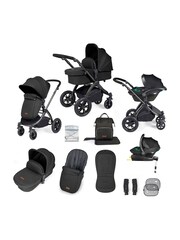 Ickle Bubba Black Midnight Black Stomp Luxe All in One i-Size Travel System with ISOFIX Base - Image 1 of 6