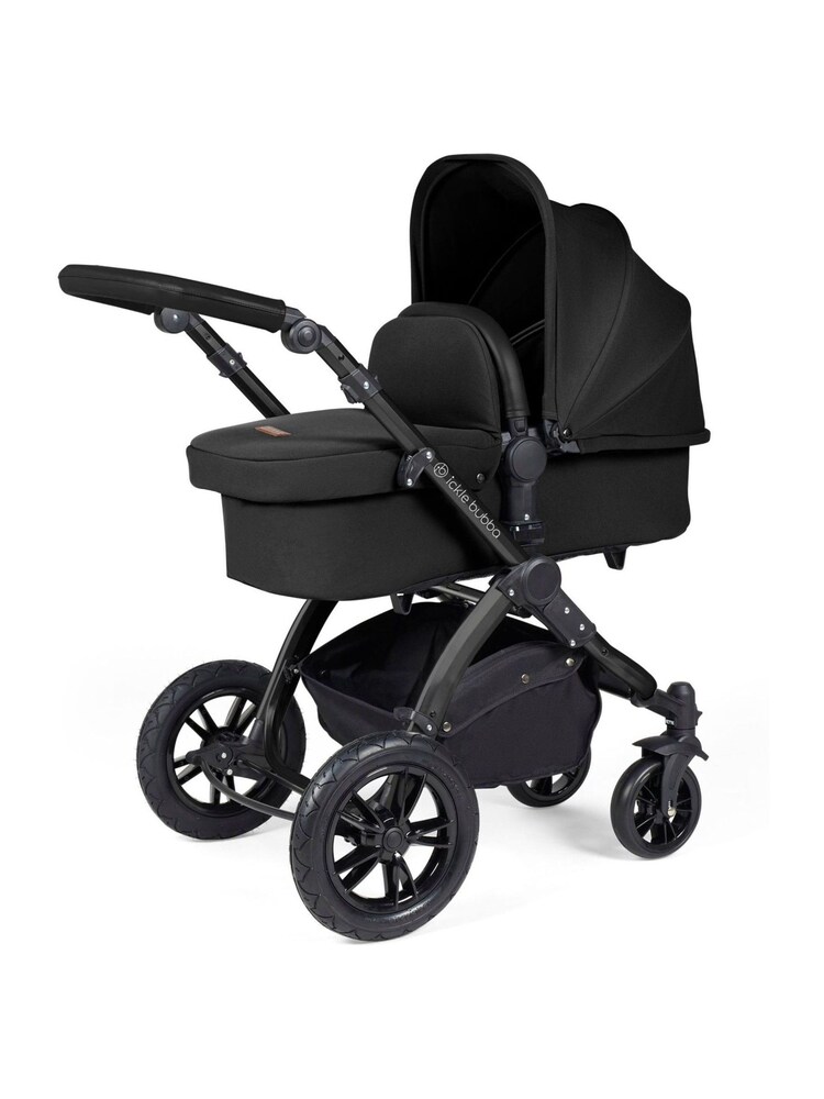 Ickle Bubba Black Midnight Black Stomp Luxe All in One i-Size Travel System with ISOFIX Base - Image 2 of 6