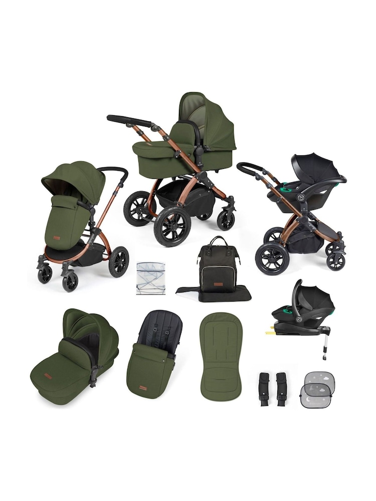 Ickle Bubba Bronze Woodland Black Stomp Luxe All-In-One I Size Travel System with St Base - Image 1 of 6