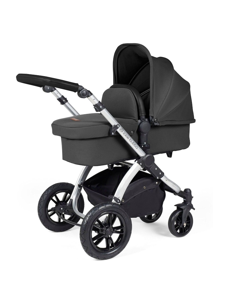 Ickle Bubba Silver Charcoal Grey Black Stomp Luxe All in One i-Size Travel System with ISOFIX Base - Image 2 of 6