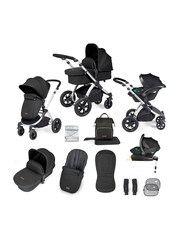 Ickle Bubba Silver Midnight Black Stomp Luxe All-In-One I Size Travel System with St Base - Image 1 of 6