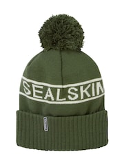 Grün - Sealskinz Heacham Wasserdichte Mütze für kaltes Wetter mit Bommel und Logo - Bild 2 von 2