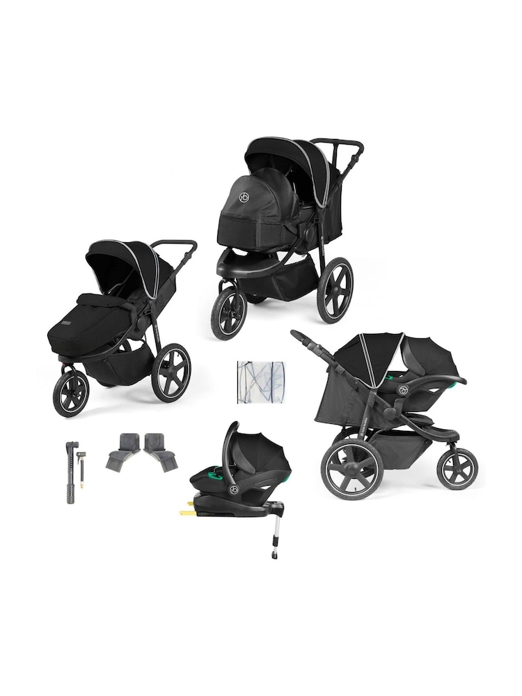 Ickle Bubba Black Venus Prime Jogger I Size Travel System and Isofix Base Three Wheel Pushchair - Image 1 of 6 Ickle Bubba Black Venus Prime Jogger I Size Travel System and Isofix Base Three Wheel Pushchair - Image 1 of 6