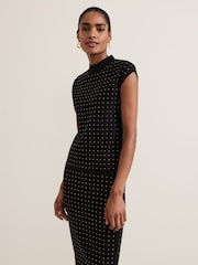Phase Eight Black Kendall Stud Knit Jumper - Image 1 of 7