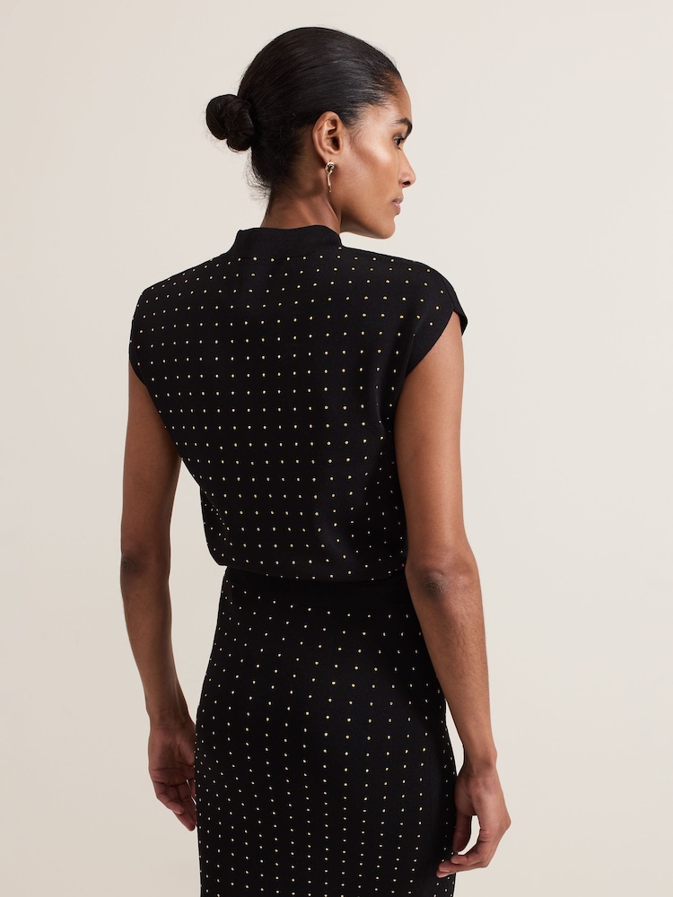 Phase Eight Black Kendall Stud Knit Jumper - Image 2 of 7