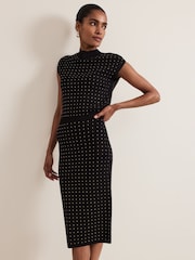Phase Eight Black Kendall Stud Knit Jumper - Image 5 of 7