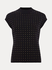 Phase Eight Black Kendall Stud Knit Jumper - Image 7 of 7