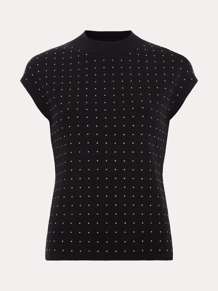 Phase Eight Black Kendall Stud Knit Jumper - Image 7 of 7