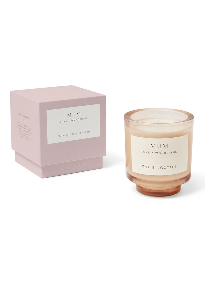 Katie Loxton Pink Mum Peach Rose and Sweet Mandarin Sentiment Candle - Image 1 of 3