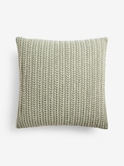 Sage Green 43 x 43cm Two Tone Plait Textured Cushion - Image 4 of 5