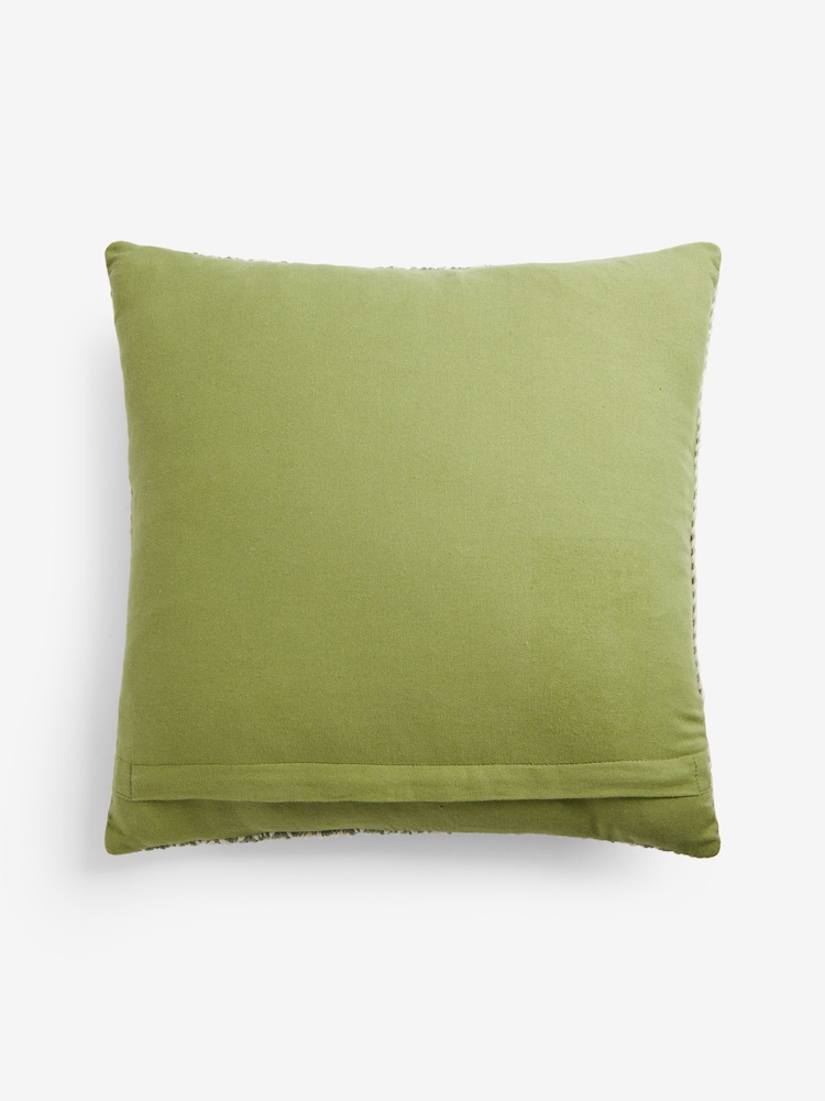 Sage Green 43 x 43cm Two Tone Plait Textured Cushion - Image 5 of 5