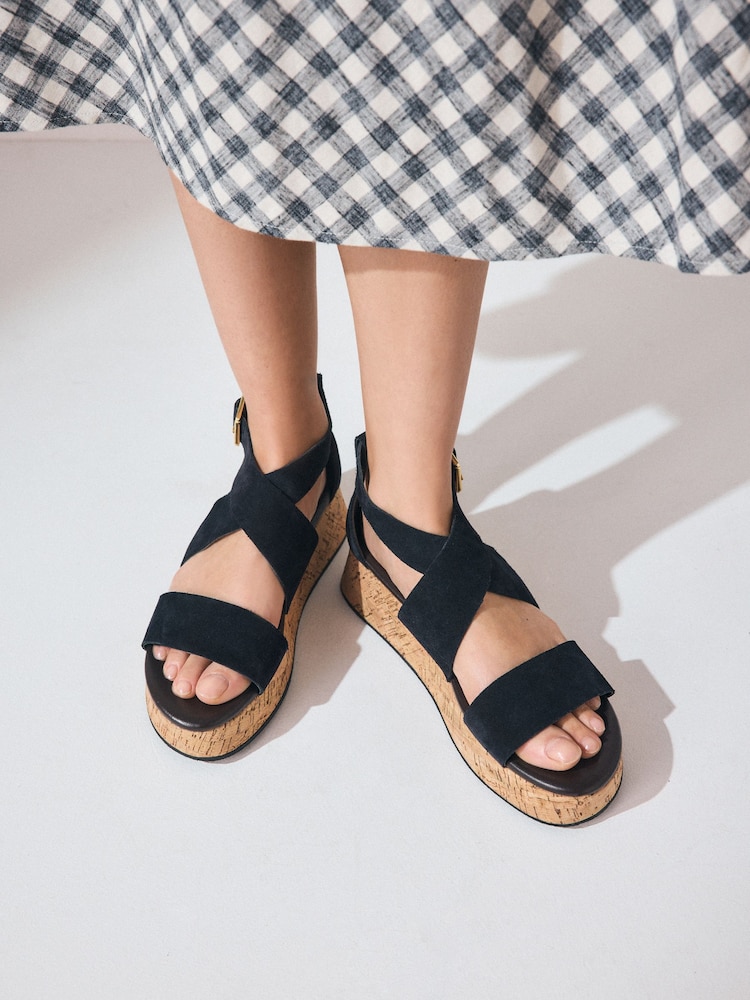 Azul marino ante - Sandalias con plataforma gruesa de Forever Comfort® - Imagen 1 de 9