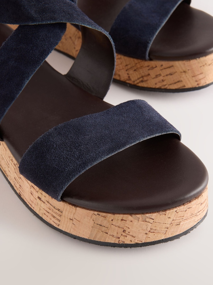 Azul marino ante - Sandalias con plataforma gruesa de Forever Comfort® - Imagen 9 de 9