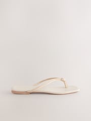 Bone Leather Standard/Wide Fit Forever Comfort® Square Toe Knotted Toe Thong - Image 6 of 10