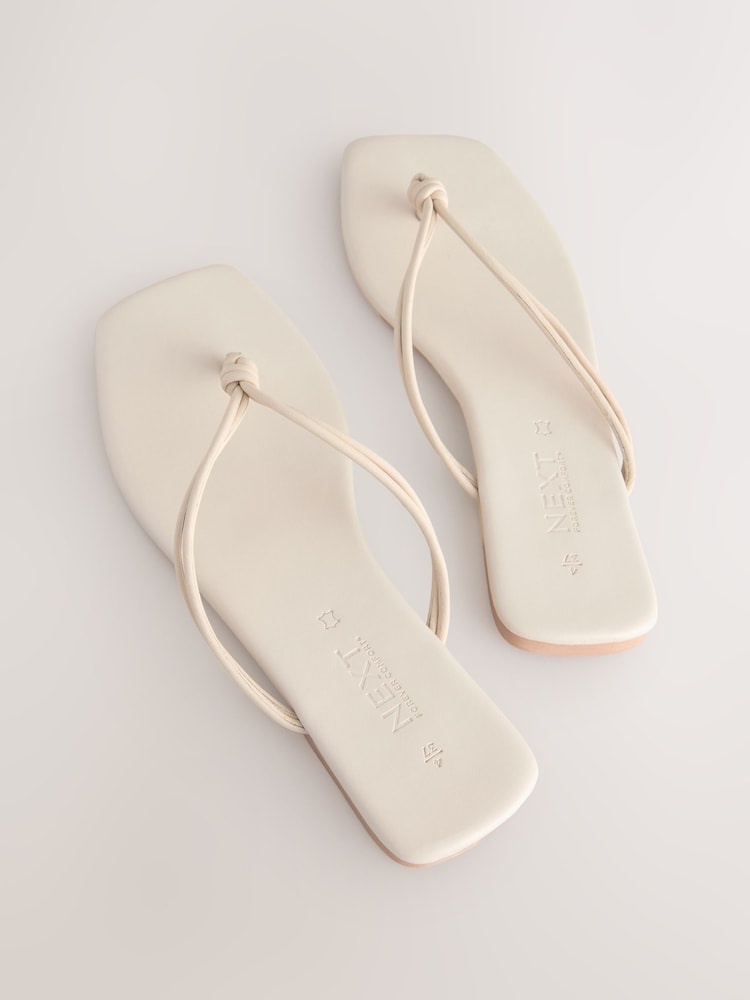 Cuir ivoire - String Forever Comfort® à bout carré noué - Image 8 of 10