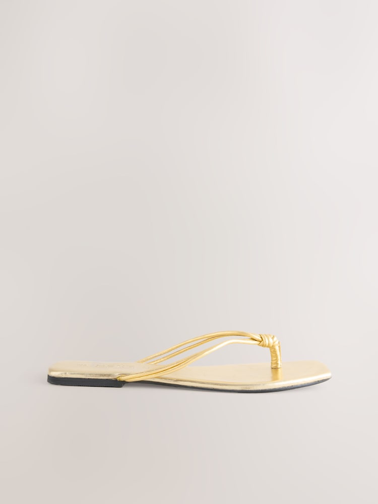 Cuir doré - String Forever Comfort® à bout carré noué - Image 6 of 9