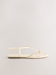 Nude Pink Standard/Wide Fit Forever Comfort® Strappy Bling Toe Loop Sandals - Image 5 of 7