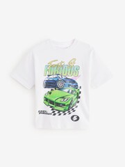 White Fast and Furious License 100% Cotton T-Shirt (4-16yrs) - Image 1 of 4