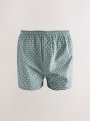 Medallion Print 4 pack Woven Pure 100% Cotton Boxers - Image 3 of 8