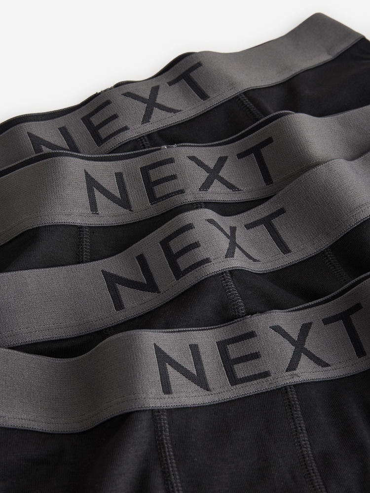 Black Stripe 4 pack 100% Cotton Trunks - Image 4 of 4