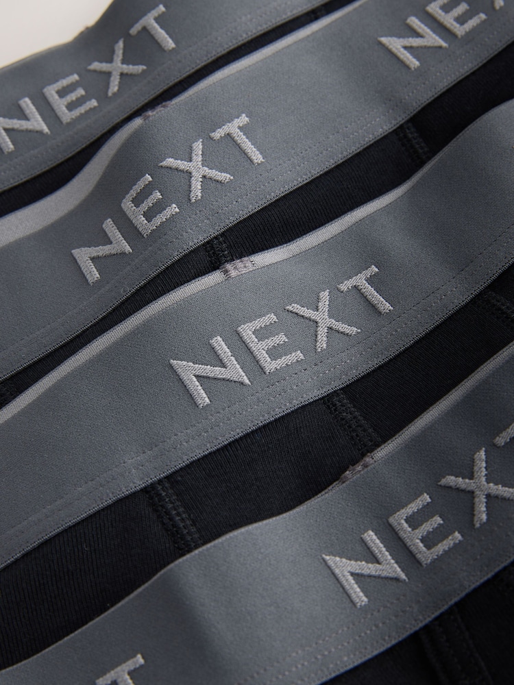 Black 4 pack 100% Cotton Trunks - Image 5 of 5