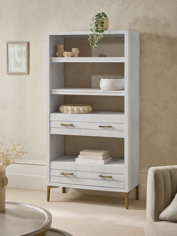 Light Isla Mango Wood Textured Front Storage Shelf - Image 2 of 7