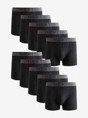 Black 10 pack 100% Cotton Trunks - Image 1 of 4