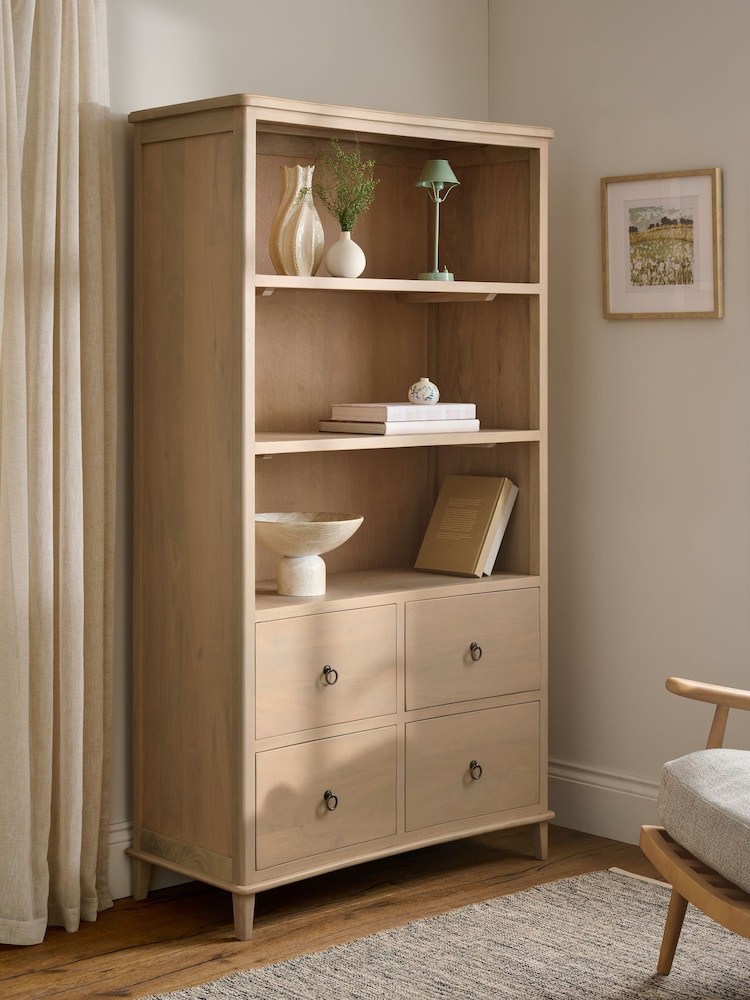 Light Natural Soild Mango Wood Bookcase Shelf - Image 1 of 8