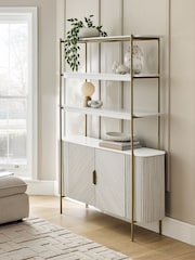 Light Grey Valencia Marble Mango Wood Wide Ladder Shelf - Image 1 of 9