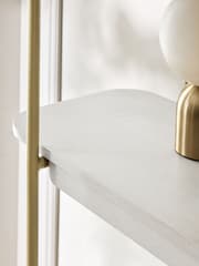 Light Grey Valencia Marble Mango Wood Wide Ladder Shelf - Image 5 of 9