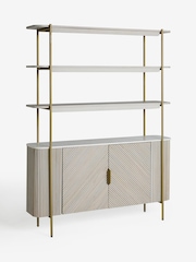 Light Grey Valencia Marble Mango Wood Wide Ladder Shelf - Image 6 of 9