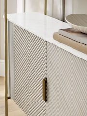 Light Grey Valencia Marble Mango Wood Wide Ladder Shelf - Image 7 of 9