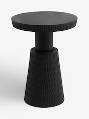 Black Carved Effect Mango Wood Side Table - Image 3 of 3