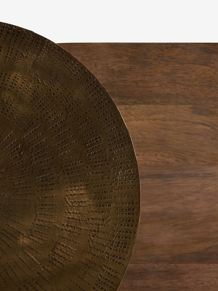 Dark Layered Mango Wood Sofa Side Table - Image 3 of 3