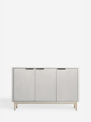 White Emilie Ribbed Space Saving Large Sideboard - Image 1 of 1