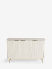 White Emilie Ribbed Space Saving Large Sideboard - Image 2 of 5