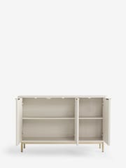 White Emilie Ribbed Space Saving Large Sideboard - Image 4 of 5