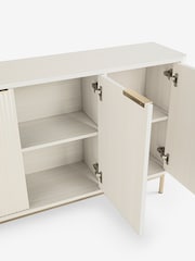 White Emilie Ribbed Space Saving Large Sideboard - Image 5 of 5