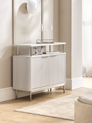White Emilie Ribbed Drinks Cabinet - Image 1 of 10