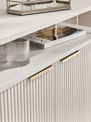 White Emilie Ribbed Drinks Cabinet - Image 10 of 10