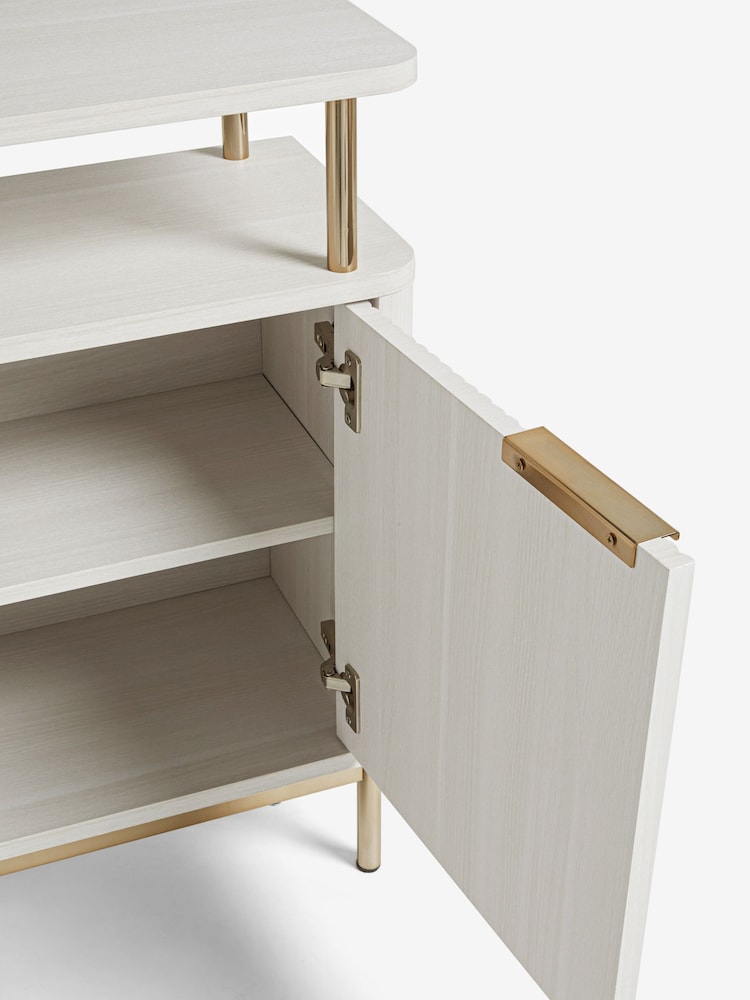 White Emilie Ribbed Small Sideboard - Image 12 of 12 White Emilie Ribbed Small Sideboard - Image 12 of 12