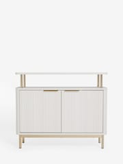 White Emilie Ribbed Drinks Cabinet - Image 2 of 10